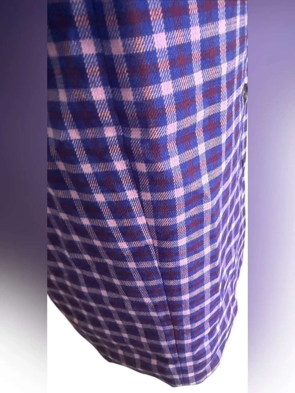J. Crew Purple Plaid Pencil Skirt with Buttons Size 10